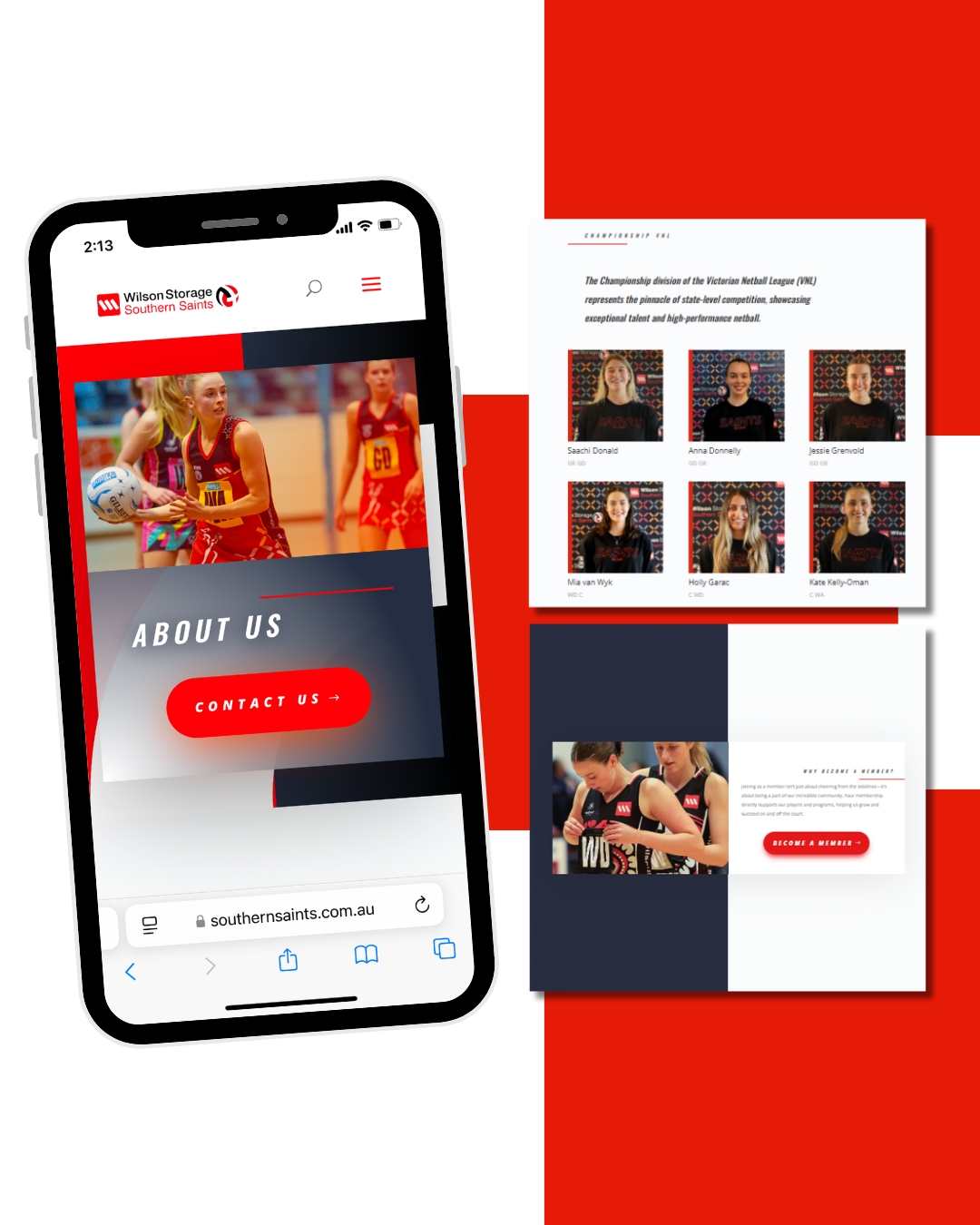 vnl netball club website design